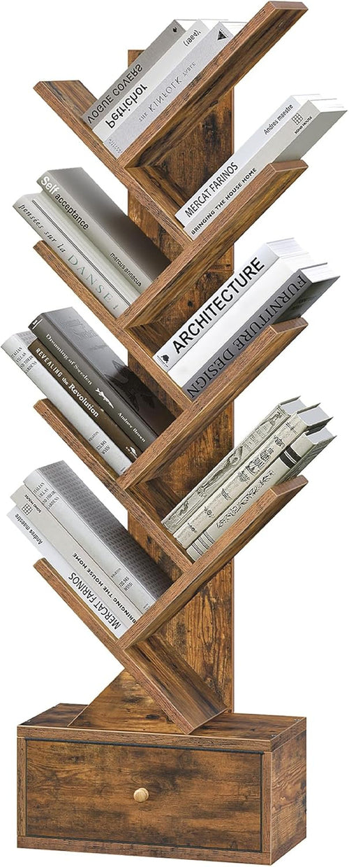 9 Tier Tree Book Shelf with Drawer