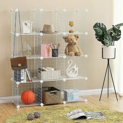 Wire Grid Organiser Bookcase