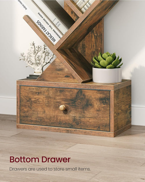 9 Tier Tree Book Shelf with Drawer