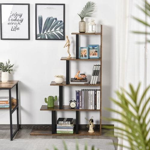 Ladder Shelf 5-Tier Industrial Style Bookshelf